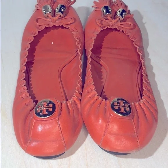 TORY BURCH-Orange Ballet Shoe with Tassel - Sz 7M